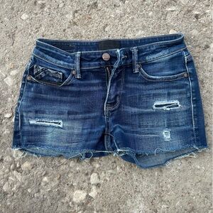 Buckle Black Fit no 53 Ankle Skinny Cut Off Shorts Distressed Size 23 Y2K Jean